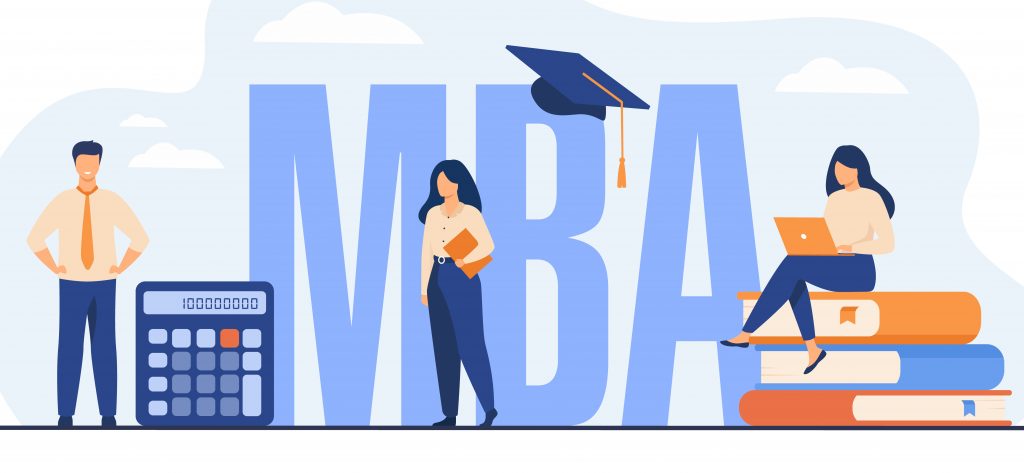 Graduate students studying business administration